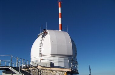 Een observatiekoepel met een diameter van 8,5 m op de top van de Wendelstei